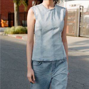 ZARA Tied Denim Top